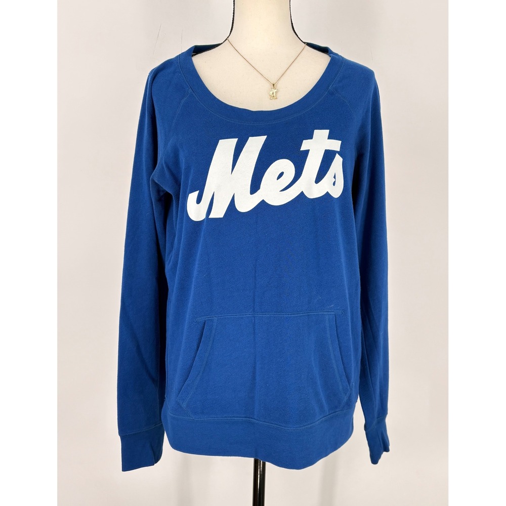 PINK Victoria's Secret Mets‎ MLB Baseball Sweatshirt Blue Orange Women's Large